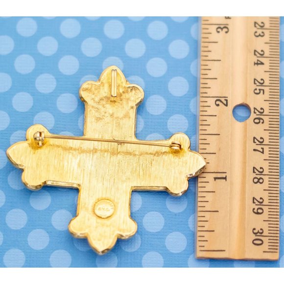 Vintage Mid Century Cross Brooch by accossocraft NYC - M3 - Picture 2 of 2